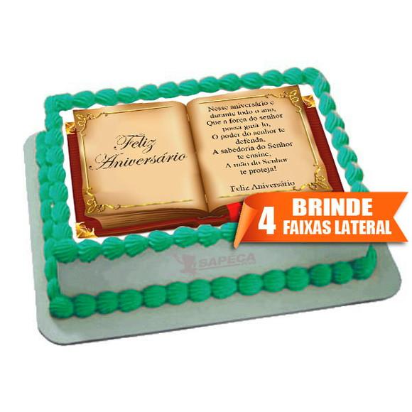 Papel arroz Biblia Feliz Aniversário + Brinde