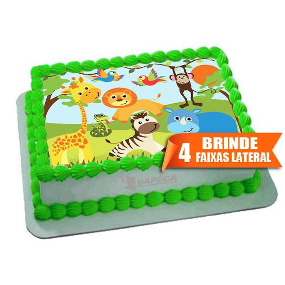 Papel arroz Bichos Safari + Brinde Faixas Laterais