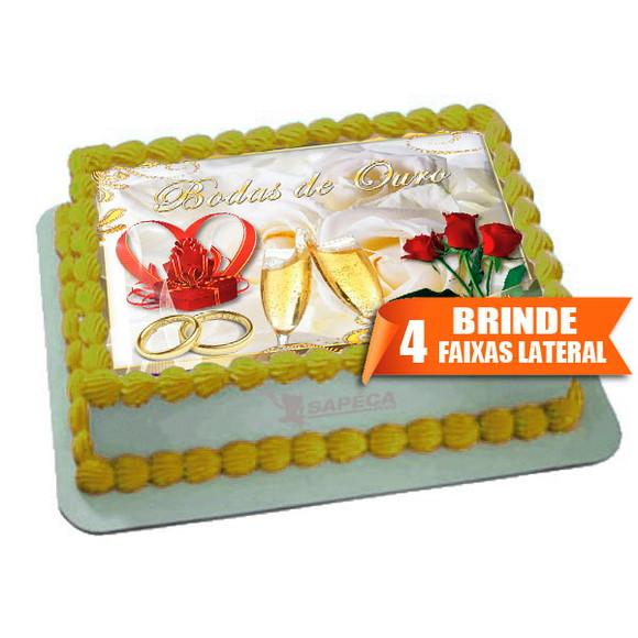 Papel arroz Bodas de Ouro + Brinde