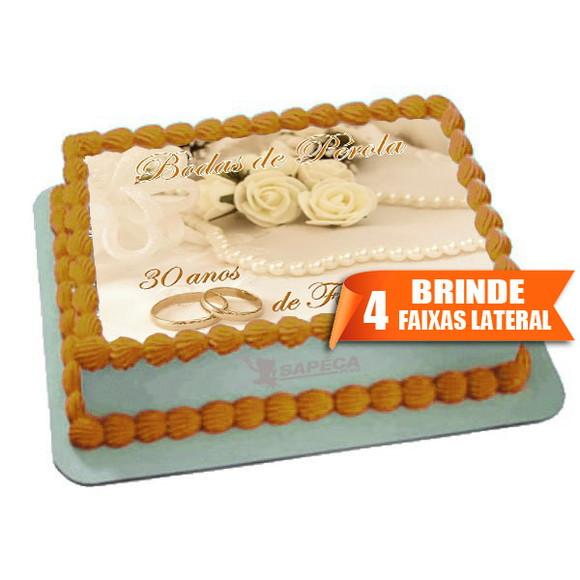 Papel arroz Bodas de Perola Casamento + Brinde