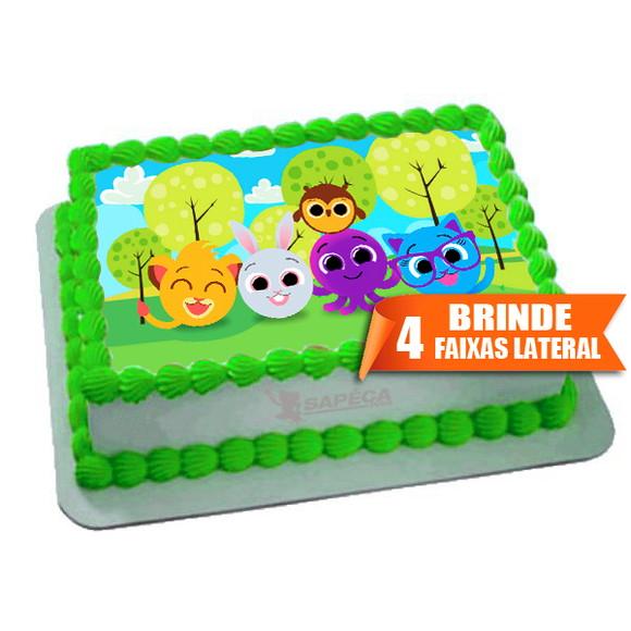 Papel arroz Bolofofos para Bolo + Brinde Faixas Laterais