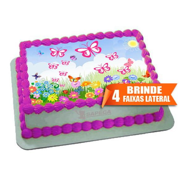 Papel arroz Borboleta Jardim Encantado + Brinde FaixaLateral