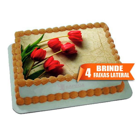 Papel arroz Botões de Rosas + Brinde Faixas Laterais