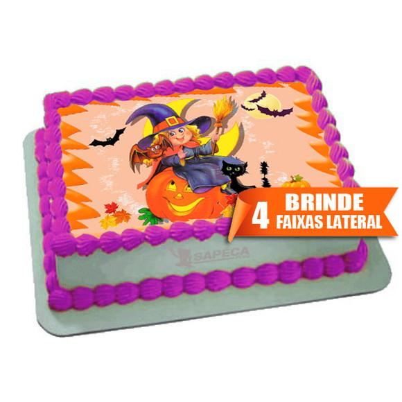 Papel arroz Bruxa Bruxinha Halloween + Brinde Faixas Lateral