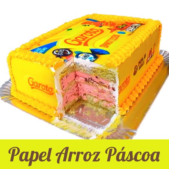 Papel arroz Caixa de Bombom com Faixas Lateral