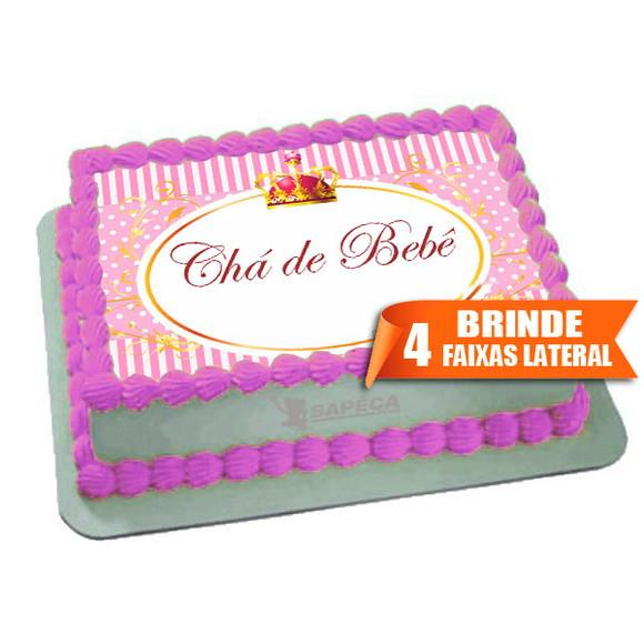 Papel arroz Chá de Bebê Coroa Princesa + Brinde Faixas