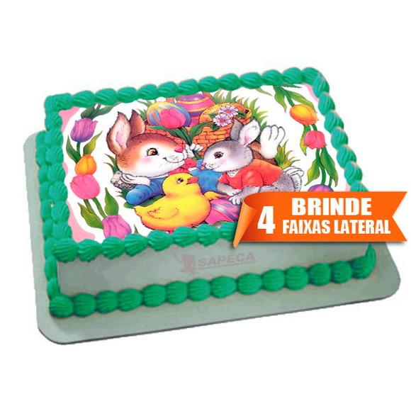 Papel arroz Coelho Pascoa + Brinde Faixas Laterais