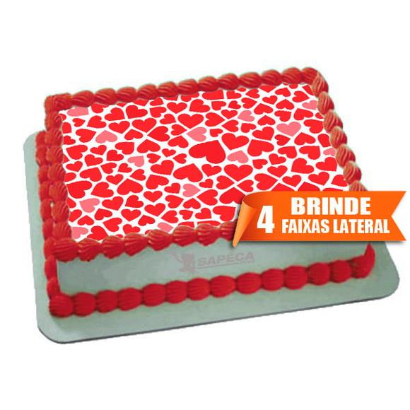 Papel arroz Coração + Brinde Faixas Laterais