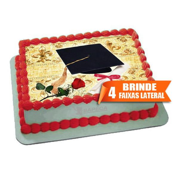 Papel arroz Diploma Formatura + Brinde Faixas Laterais