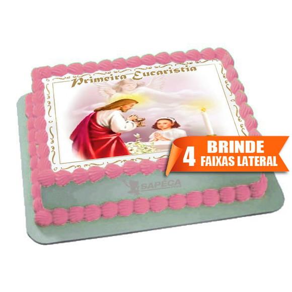 Papel arroz Eucaristia Menina + Brinde Faixas Laterais