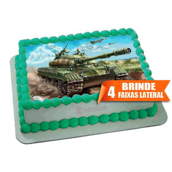 Papel arroz Exercito Tanque + Brinde Faixas Laterais