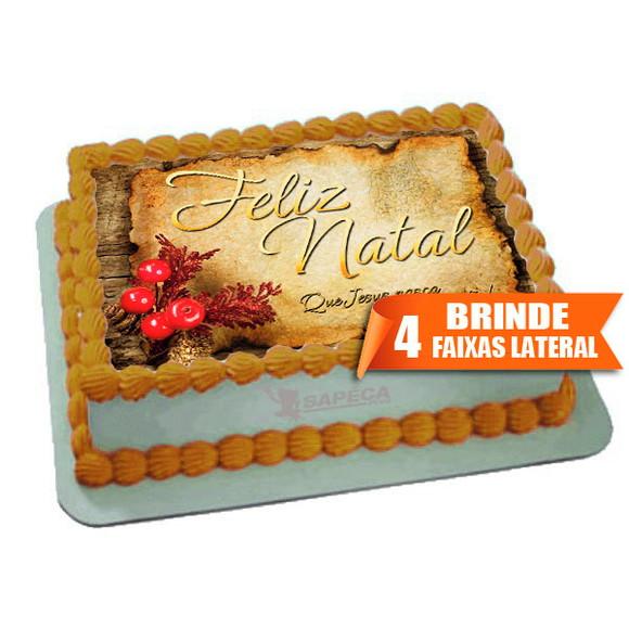Papel arroz Feliz Natal + Brinde Faixas Lateral