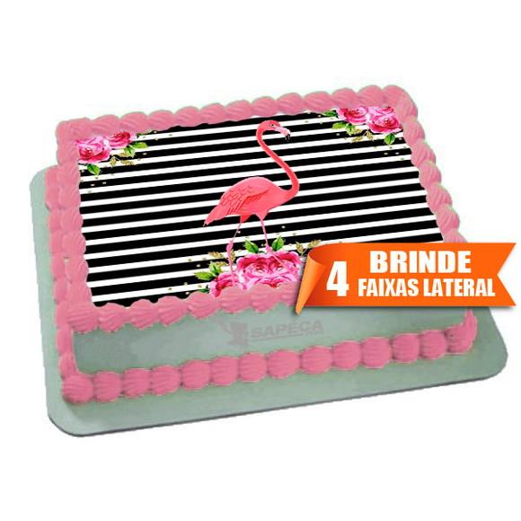 Papel arroz Flamingo Listras + Brinde Faixas Laterais