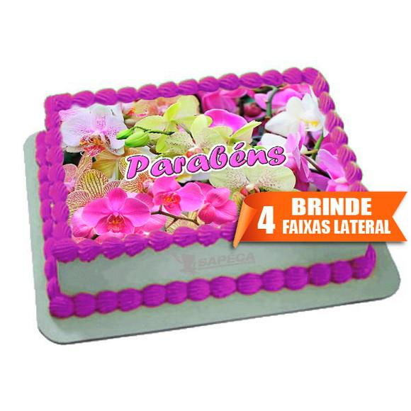 Papel arroz Flores Orquideas + Brinde Faixas Laterais