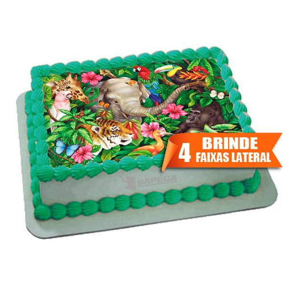Papel arroz Floresta animais + Brinde Faixas Laterais