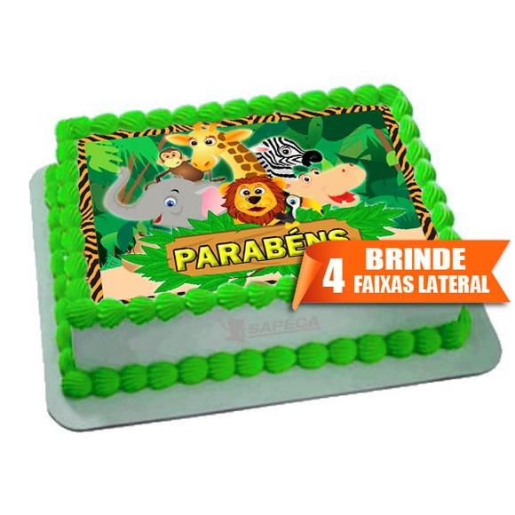 Papel arroz Floresta Parabéns + Brinde Faixas Laterais