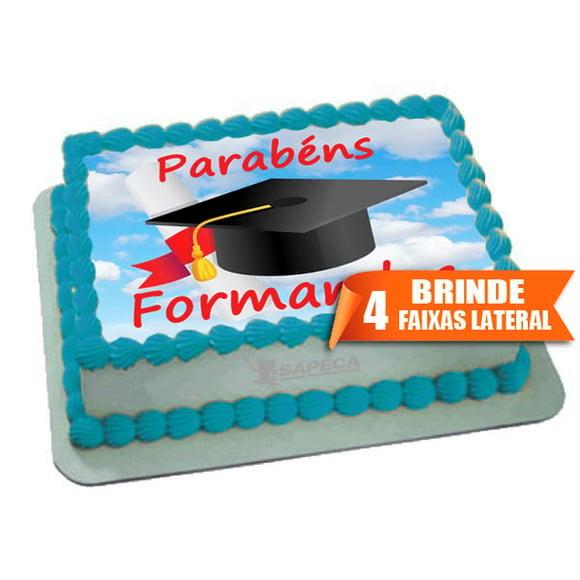 Papel arroz Formatura Parabéns + Brinde Faixas Laterais