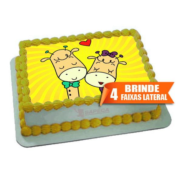 Papel arroz Girafa Coração + Brinde Faixas Laterais