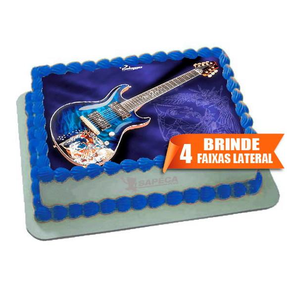 Papel arroz Guitarra Musical + Brinde Faixas Laterais