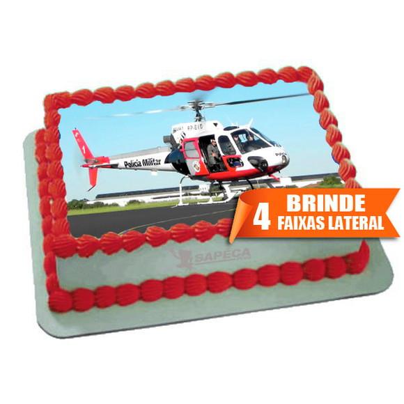 Papel arroz Helicóptero Águia PM + Brinde Faixas Laterais