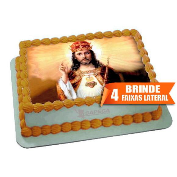 Papel arroz Jesus Sagrado Coração + Brinde Faixas Lateral