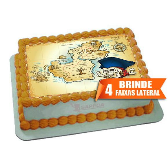 Papel arroz Mapa Pirata + Brinde Faixas Laterais