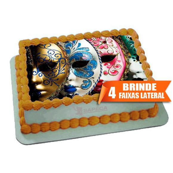 Papel arroz Mascara Veneza + Brinde Faixas Laterais