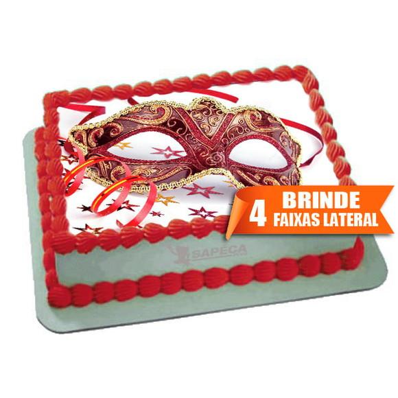 Papel arroz Mascara Baile Carnaval + Brinde Faixas Laterais