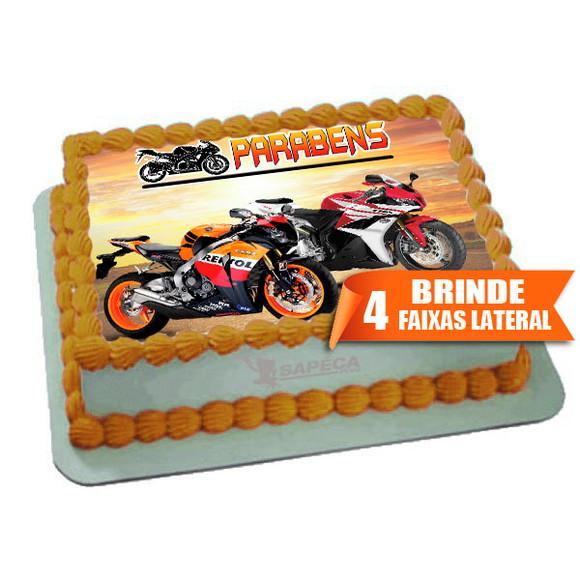 Papel arroz Moto + Brinde Faixas Laterais