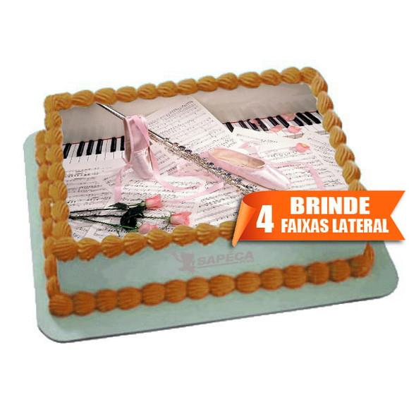 Papel arroz Musica Flauta + Brinde Faixas Laterais