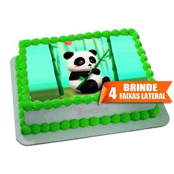 Papel arroz Panda para Bolo + Brinde Faixas Laterais