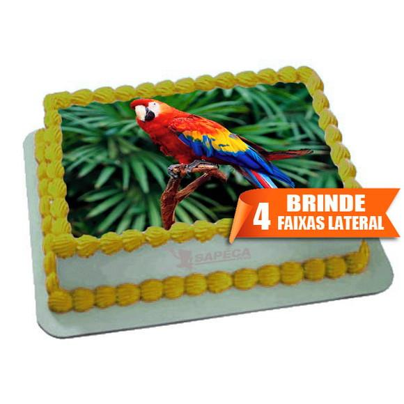 Papel arroz Passarinho Arara + Brinde Faixas Laterais