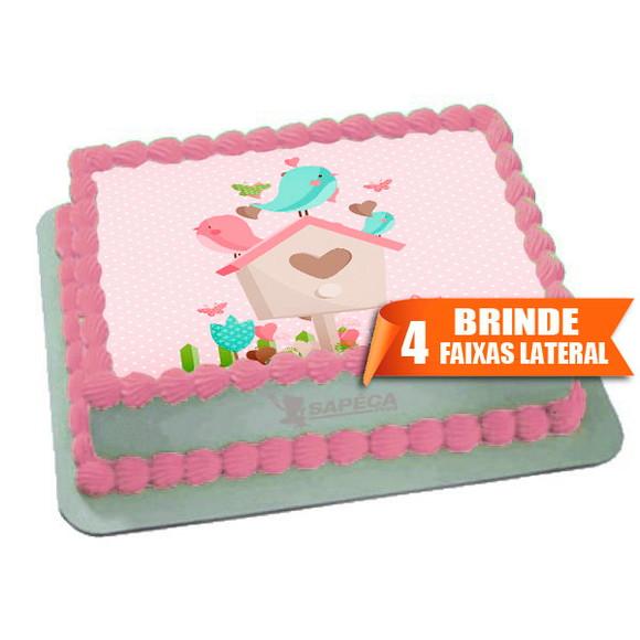 Papel arroz Passarinhos Jardim + Brinde Faixas Laterais