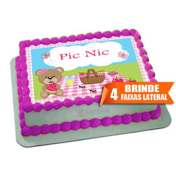 Papel arroz Pic Nic Ursinho + Brinde Faixas Laterais