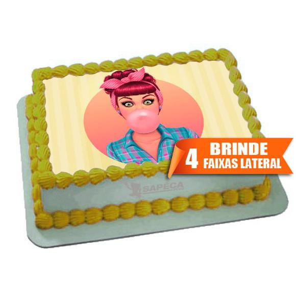 Papel arroz Pinups para Bolo + Brinde Faixas Laterais