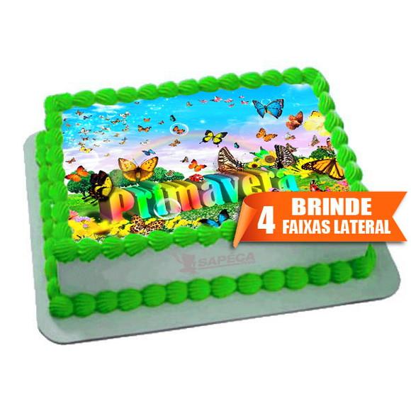 Papel arroz Primavera Borboletas + Brinde Faixas Laterais