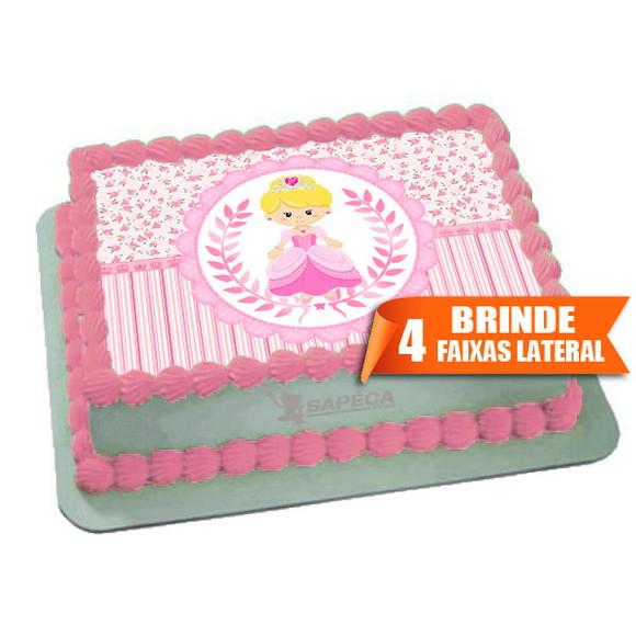 Papel arroz Princesa Realeza loira + Brinde Faixas Laterais
