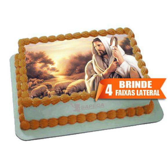 Papel arroz Religioso Jesus Pastor + Brinde Faixas Lateral