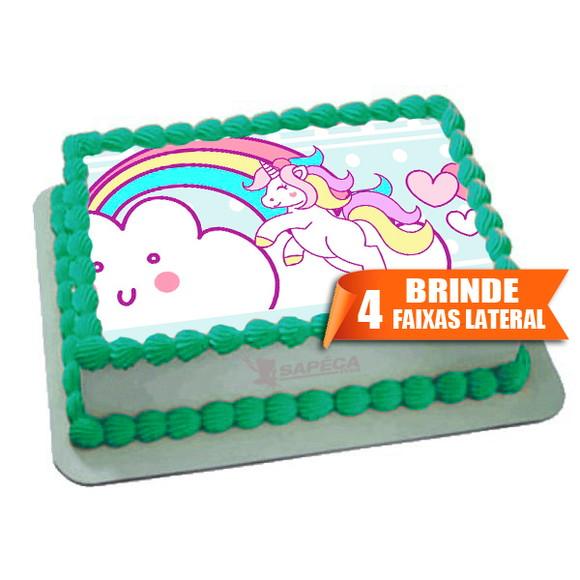 Papel arroz Unicornio + Brinde Faixas Laterais