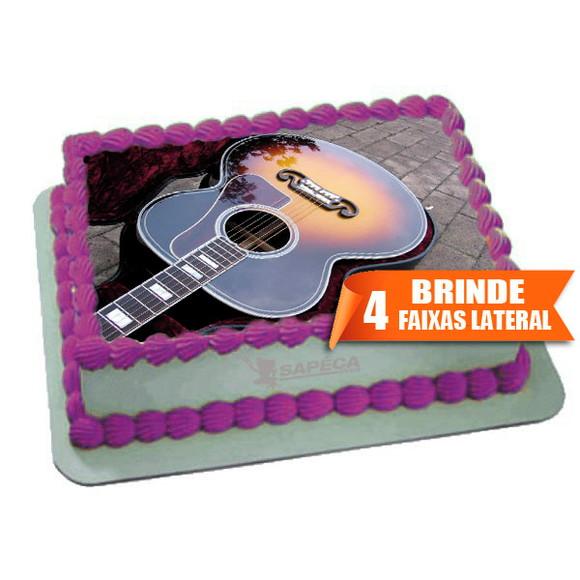 Papel arroz Violão Musica + Brinde Faixas Laterais