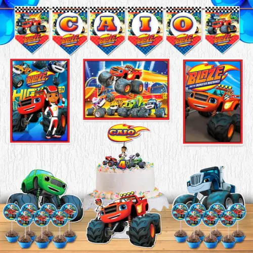 Festa Blaze Carro Kit Festa em Casa Decoração