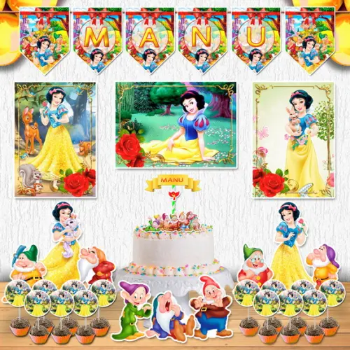 Festa Branca de Neve Kit Festa em Casa Decoração