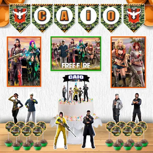 Festa Free Fire em Casa Decoração Free Fire