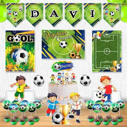Festa Futebol Copa Brasil Kit Festinha em Casa
