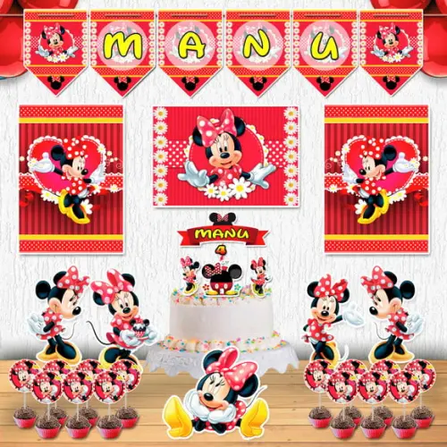 Festa Minnie Vermelha Kit Festa em Casa Decoração Minie