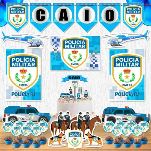 Festa Policia Militar Rj Kit Festa em Casa Decoração