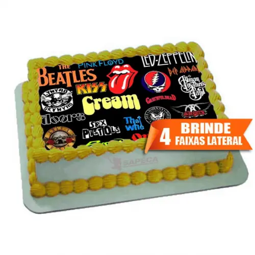 Papel arroz Bandas de Rock + Brinde Faixa Lateral