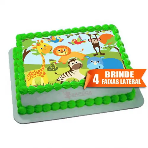 Papel arroz Bichos Safari + Brinde Faixas Laterais