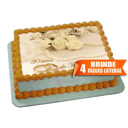Papel arroz Bodas de Perola Casamento + Brinde