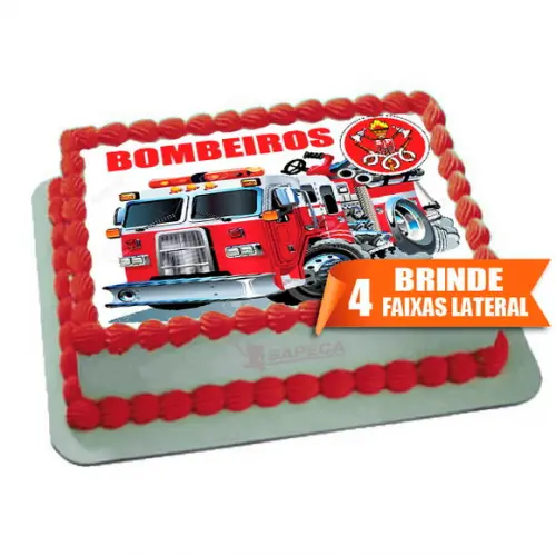 Papel arroz Bombeiro + Brinde Faixas Laterais